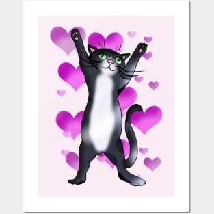 Black and white cat love Posters and Art